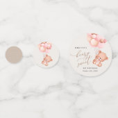 Baby Beer, roze ballonnen, eerste verjaardag Confetti (Achterkanten)