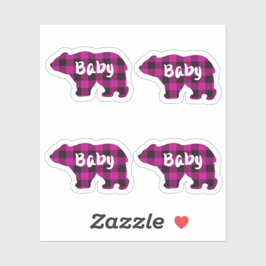 Baby Beer - roze en zwarte landengif Sticker (Vel)
