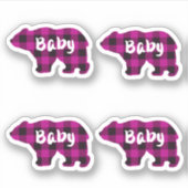 Baby Beer - roze en zwarte landengif Sticker (Voorkant)