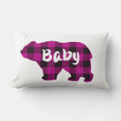 Baby Beer Roze en Zwarte Landkreeft Kussen (Voorkant)