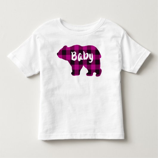 Baby Beer Roze en Zwarte Landroodbruin Kinder Shirts (Voorkant)