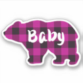 Baby Beer - roze en zwarte vlecht Sticker (Voorkant)