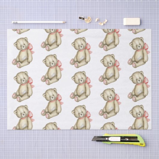 Baby Beer roze Waterverf Tissuepapier (Craft)