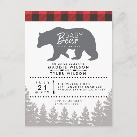 Baby Beer | Rustisch Baby shower | Lumberjack Uitnodiging Briefkaart (Voorkant)