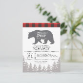 Baby Beer | Rustisch Baby shower | Lumberjack Uitnodiging Briefkaart (Staand voorkant)