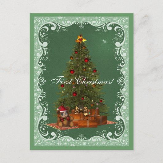 Baby Beer Santa Eerste kerst Briefkaart (Voorkant)