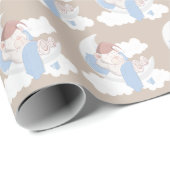 Baby Beer slapen op een maan Cadeaupapier (Rol Hoek)