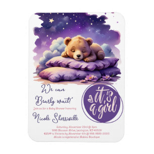 Baby Beer Slapen Paarse Galaxy Meisje Baby shower Magneet