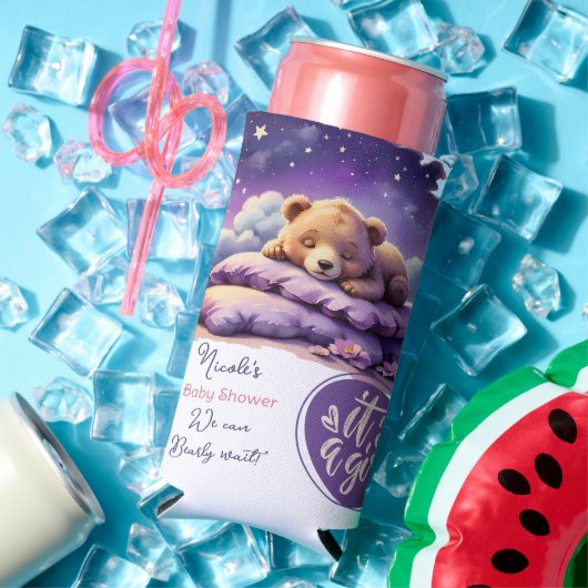 Baby Beer Slapen Paarse Galaxy Meisje Baby shower Seltzer Blikjeskoeler (Insitu Zomer)