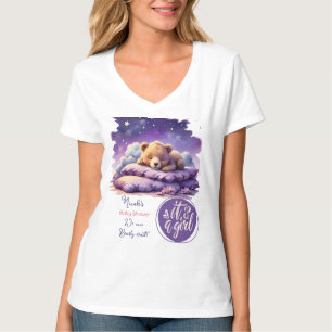 Baby Beer Slapen Paarse Galaxy Meisje Baby shower T-shirt