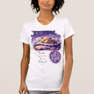 Baby Beer Slapen Paarse Galaxy Meisje Baby shower T-shirt