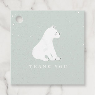 Baby Beer sneeuw blauw Baby shower Bedankjes Labels