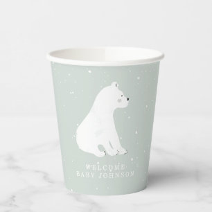 Baby Beer sneeuw blauw Baby shower Papieren Bekers