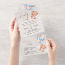 Baby Beer, teddybeer, blauwe ballonnen, Baby showe