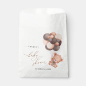 Baby Beer, teddybeer, bruine ballonnen, Baby showe Bedankzakje (Voorkant)