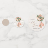 Baby Beer, teddybeer, groene ballonnen, Baby showe Confetti (Achterkanten)