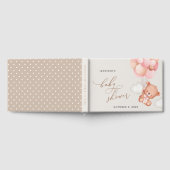 Baby Beer, teddybeer, roze ballonnen, Baby shower Gastenboek (Volledig)
