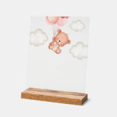 Baby Beer, teddybeer, roze ballonnen, Momosa Bar Acryl Bord (Hoek)