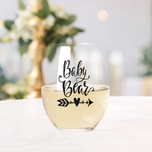 Baby Beer Tribal Calligrafie gepersonaliseerd Wijnglas Zonder Voet