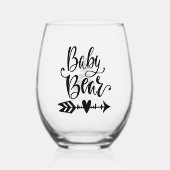 Baby Beer Tribal Calligrafie gepersonaliseerd Wijnglas Zonder Voet (Voorkant)