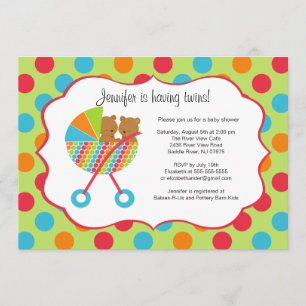 Baby Beer Twins Baby shower Invitation Kaart