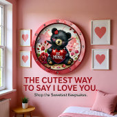 Baby Beer Valentijns Hart Rood Grote Klok
