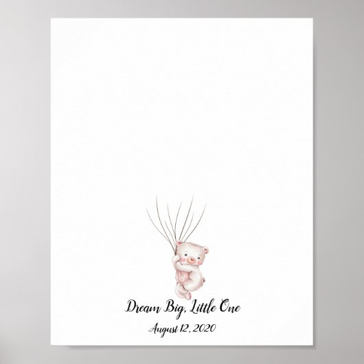 Baby Beer Vingerafdruk Gastenboek Poster (Voorkant)