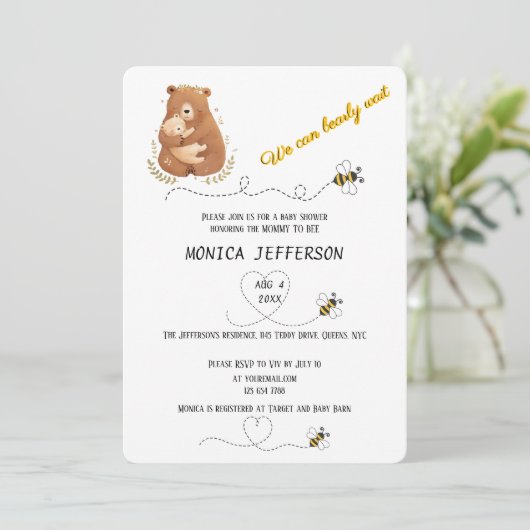 Baby Beer We kunnen nauwelijks wachten gepersonali Kaart (Staand voorkant)