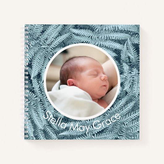 BABY BEHOUD JOURNAL UNIQUE SILVER FERN CUSTOM NOTITIEBOEK (Voorkant)