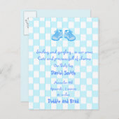 baby bekendmaking briefkaart - blauw (Voorkant / Achterkant)