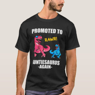 Baby bekendmaking dinosaurus gepromoveerd tot aunt t-shirt