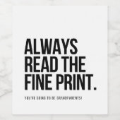 Baby bekendmaking wijnlabels, grootouders Gift Wijn Etiket (Enkel label)