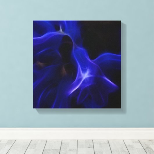 Baby bell blauw abstract - omwikkeld canvas abstra (Insitu (Houten vloer))