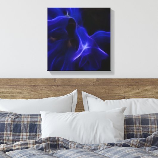 Baby bell blauw abstract - omwikkeld canvas abstra (Insitu (Slaapkamer))
