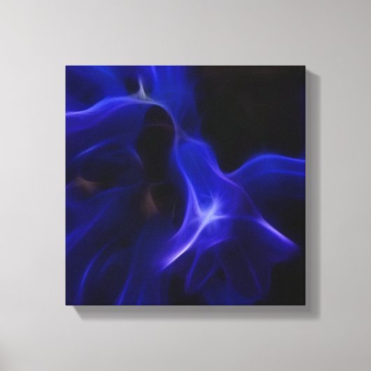 Baby bell blauw abstract - omwikkeld canvas abstra (Voorkant)