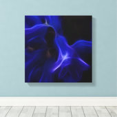 Baby bell blauw abstract - omwikkeld canvas abstra afdruk (Insitu (Houten vloer))