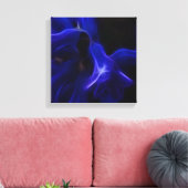 Baby bell blauw abstract - omwikkeld canvas abstra afdruk (Insitu (Woonkamer))