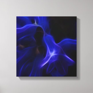 Baby bell blauw abstract - omwikkeld canvas abstra afdruk