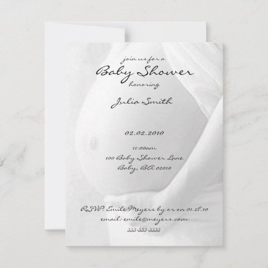 Baby Belly Baby Shower-uitnodigingen Kaart (Voorkant)