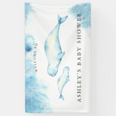 Baby Beluga | Ocean Baby shower Welcome Banner (Verticaal)