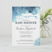 Baby Beluga | Uitnodiging tot Baby shower (Staand voorkant)