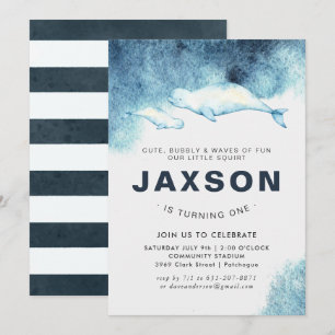 Baby Beluga   Uitnodiging van de partij Birthday