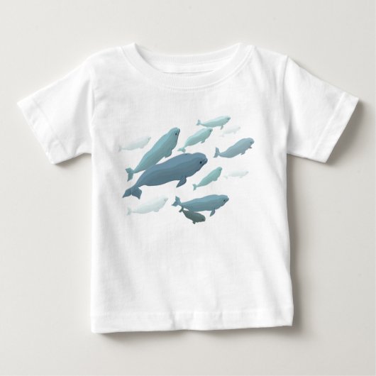 Baby Beluga Whale Shirt Leuke Walvis Art Baby Shir (Voorkant)