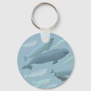 Baby Beluga Whale Sleutelhanger Whale Art Gifts