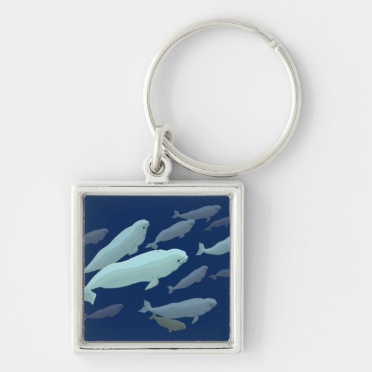 Baby Beluga Whale Sleutelhanger Whale Art Gifts (Voorkant)