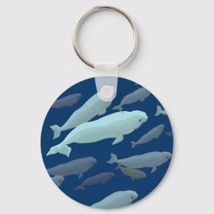 Baby Beluga Whale Sleutelhanger Whale Art Gifts