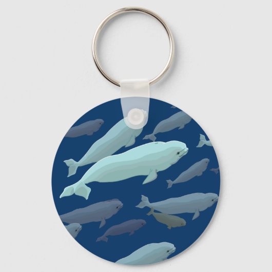Baby Beluga Whale Sleutelhanger Whale Art Gifts (Voorkant)