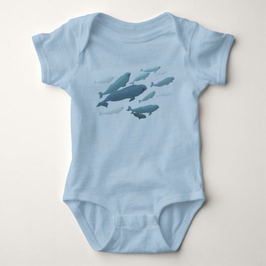 Baby Beluga Whale T-Shirt Cute Whale Art (Voorkant)