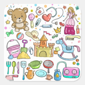 Baby benodigdheden vierkante sticker