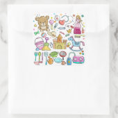 Baby benodigdheden vierkante sticker (Tas)